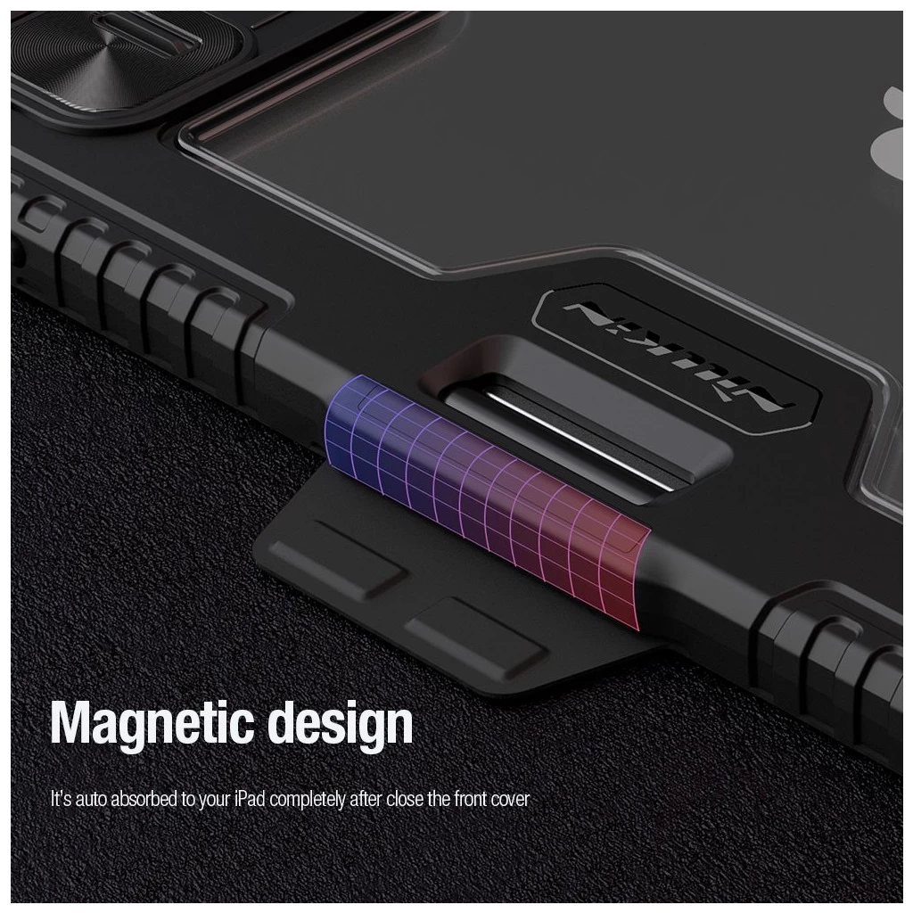 Nillkin Bumper PRO védőtok állvánnyal Multi-angle, iPad Pro 11 2024 készülékhez, fekete