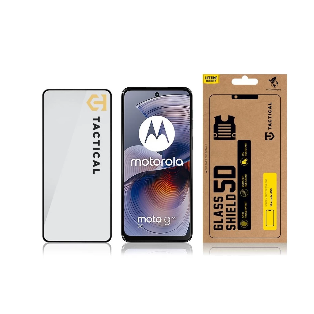 Tactical Glass Shield 5D for Motorola G55 készülékhez fekete
