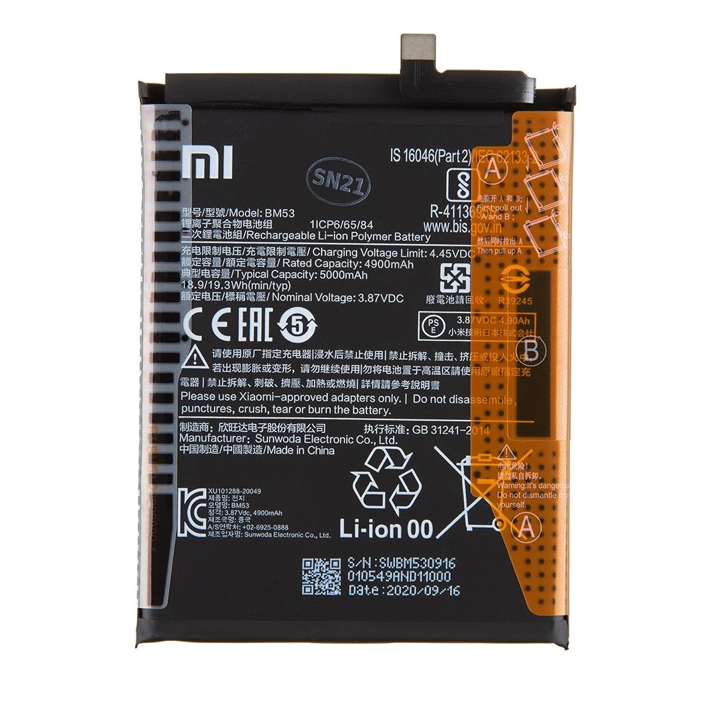 BM53 Xiaomi Original Battery akkumulátor 5000mAh (Service Pack)