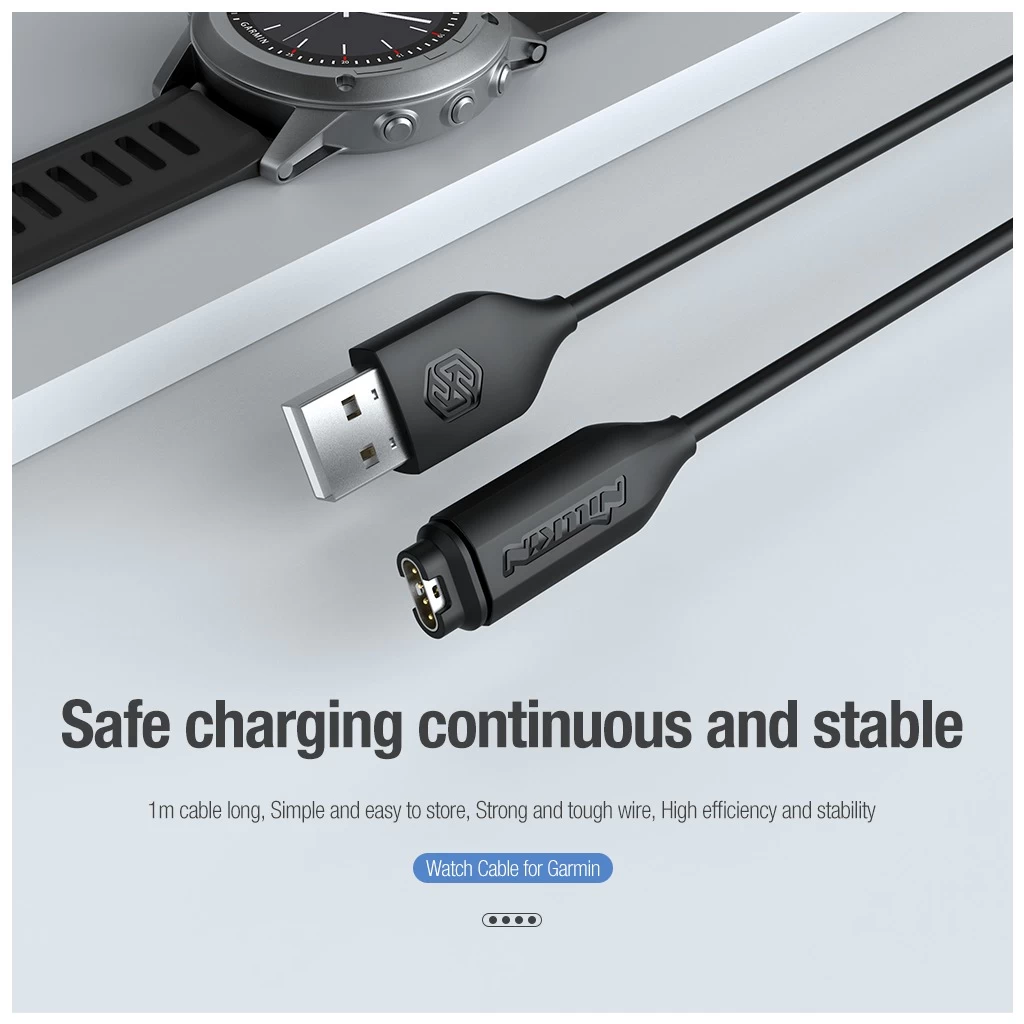 Nillkin USB adat- és töltőkábel Garmin Watch készülékhez fekete