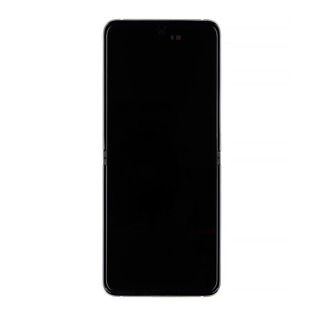 LCD kijelző + érintős egység Samsung F711B Galaxy Z Flip 3 5G készülékhez krémszínű (Service Pack)