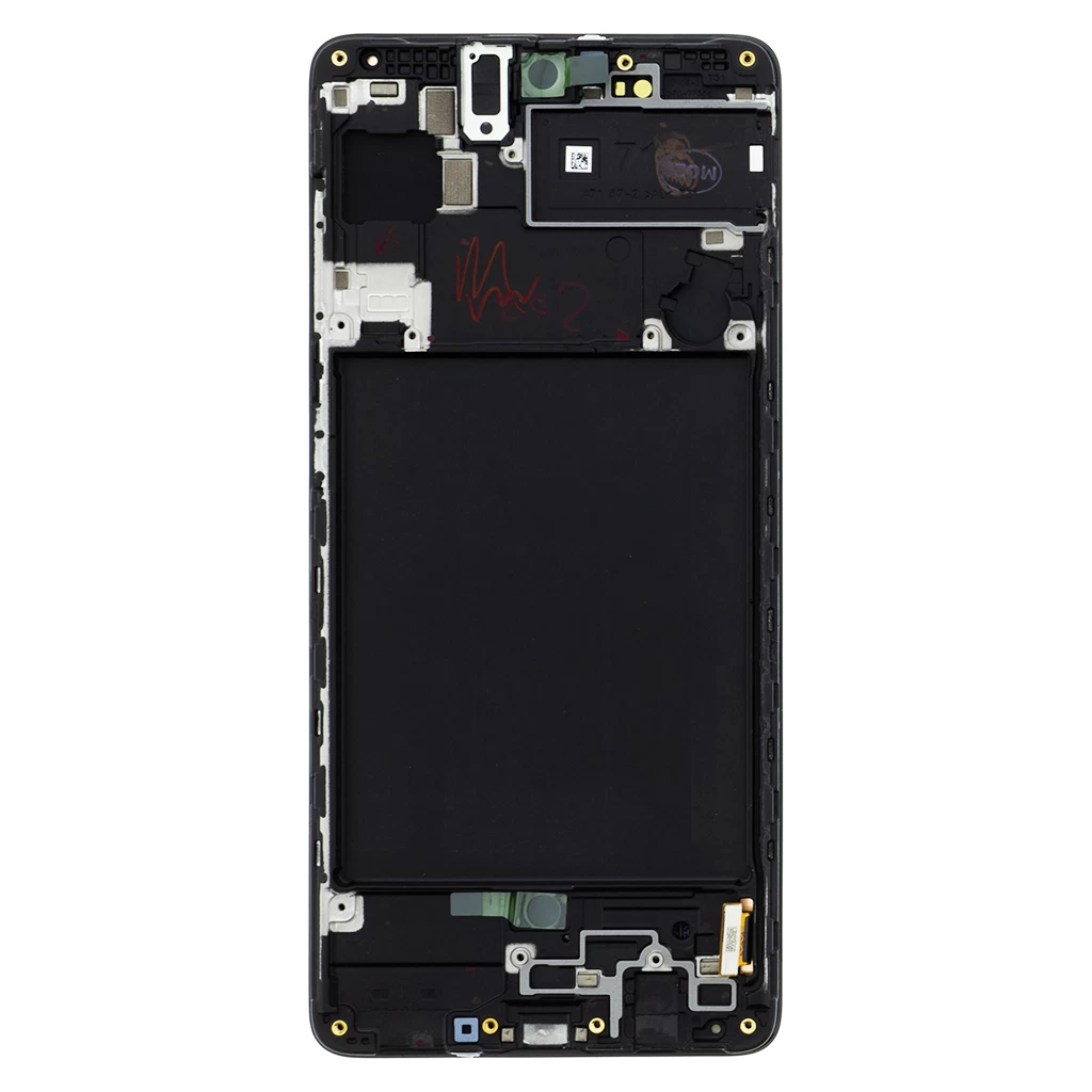 LCD kijelző + érintőegység Samsung A715 Galaxy A71 készülékhez fekete (Service Pack)