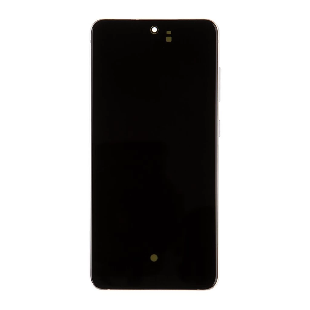 LCD kijelző + érintő egység Samsung SM-G990B Galaxy S21 FE készülékhez fehér (Service Pack)