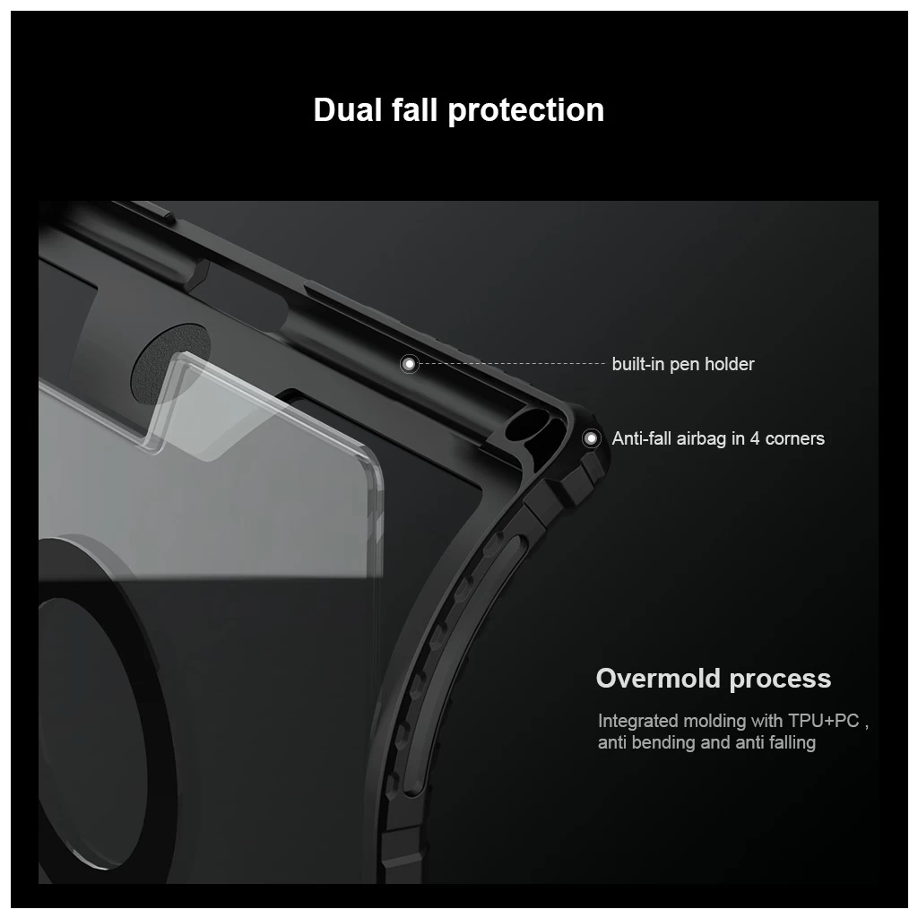 Nillkin Bumper Link billentyűzetes tok (Backlit Version) for iPad Pro 11 2024 készülékhez fekete