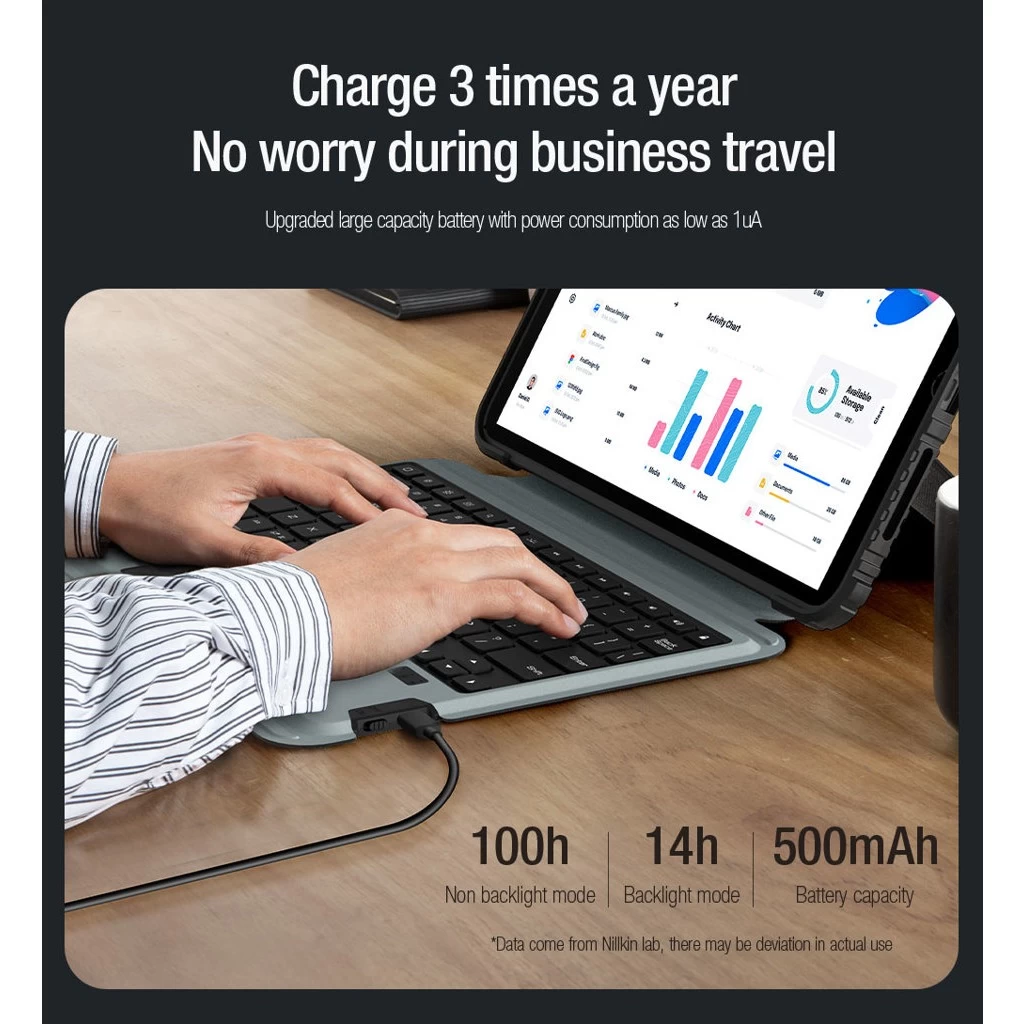 Nillkin Bumper Combo billentyűzetes tok (Backlit Version) iPad Pro 11 2024 készülékhez fekete