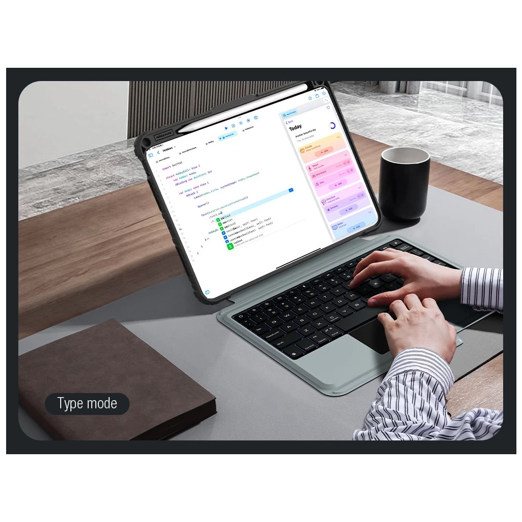 Nillkin Bumper Combo billentyűzetes tok (Backlit Version) iPad Pro 11 2024 készülékhez fekete