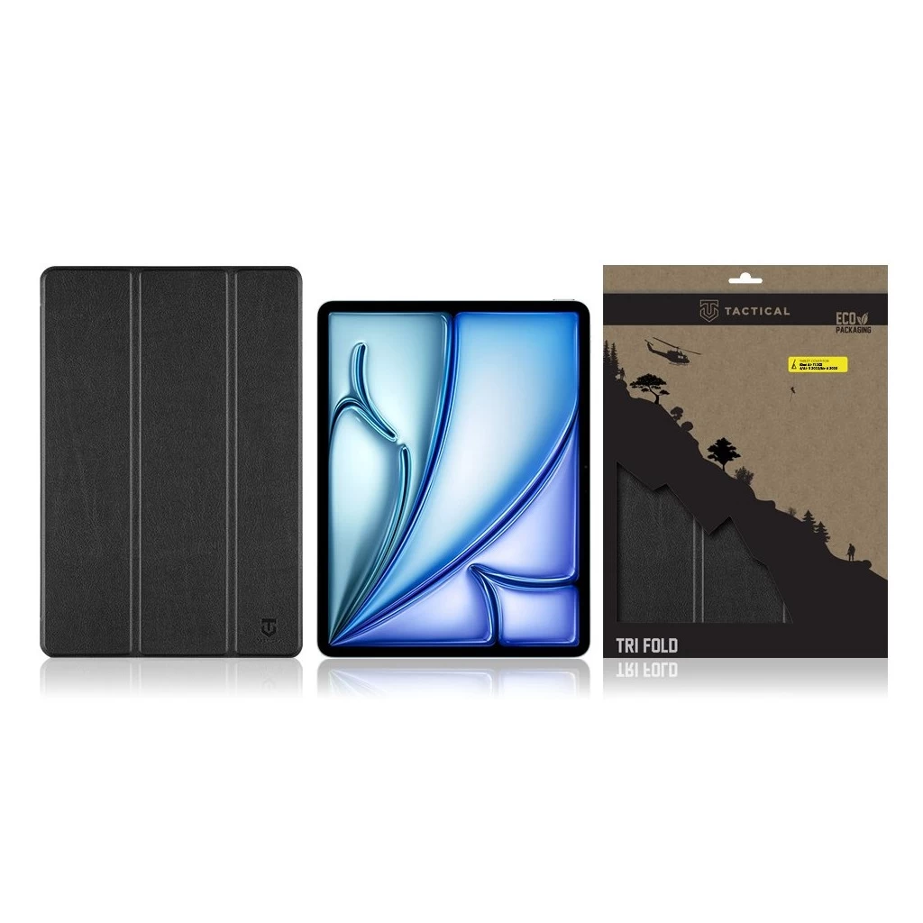 Tactical Book Tri Fold tok iPad, iPad Air 13 (2024/2025), iPad Pro 12.9 (2021) készülékhez fekete