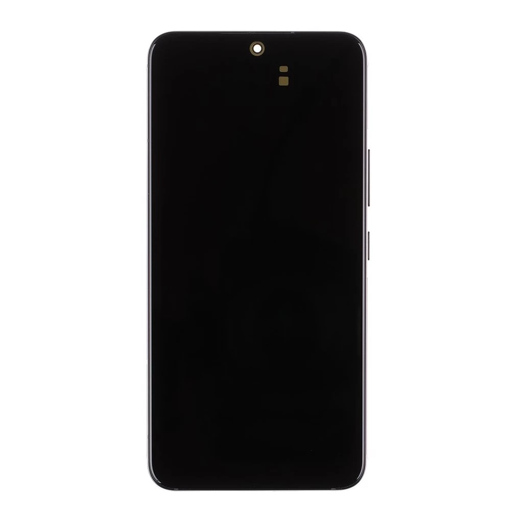LCD kijelző + érintőegység + előtok Samsung S901B Galaxy S22 készülékhez, Phantom fekete (Service Pack)