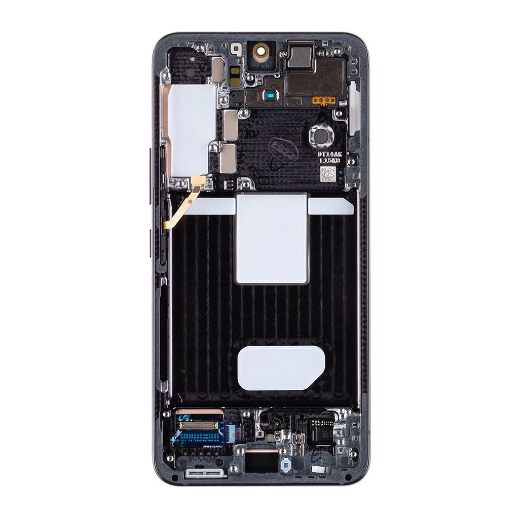 LCD kijelző + érintőegység + előtok Samsung S901B Galaxy S22 készülékhez, Phantom fekete (Service Pack)
