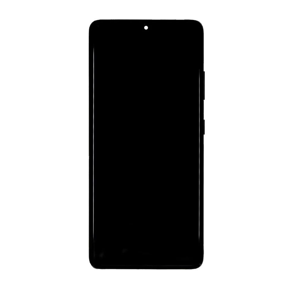 LCD kijelző + érintőegység + elülső burkolat Samsung SM-G998 Galaxy S21Ultra készülékhez fekete (Service Pack)