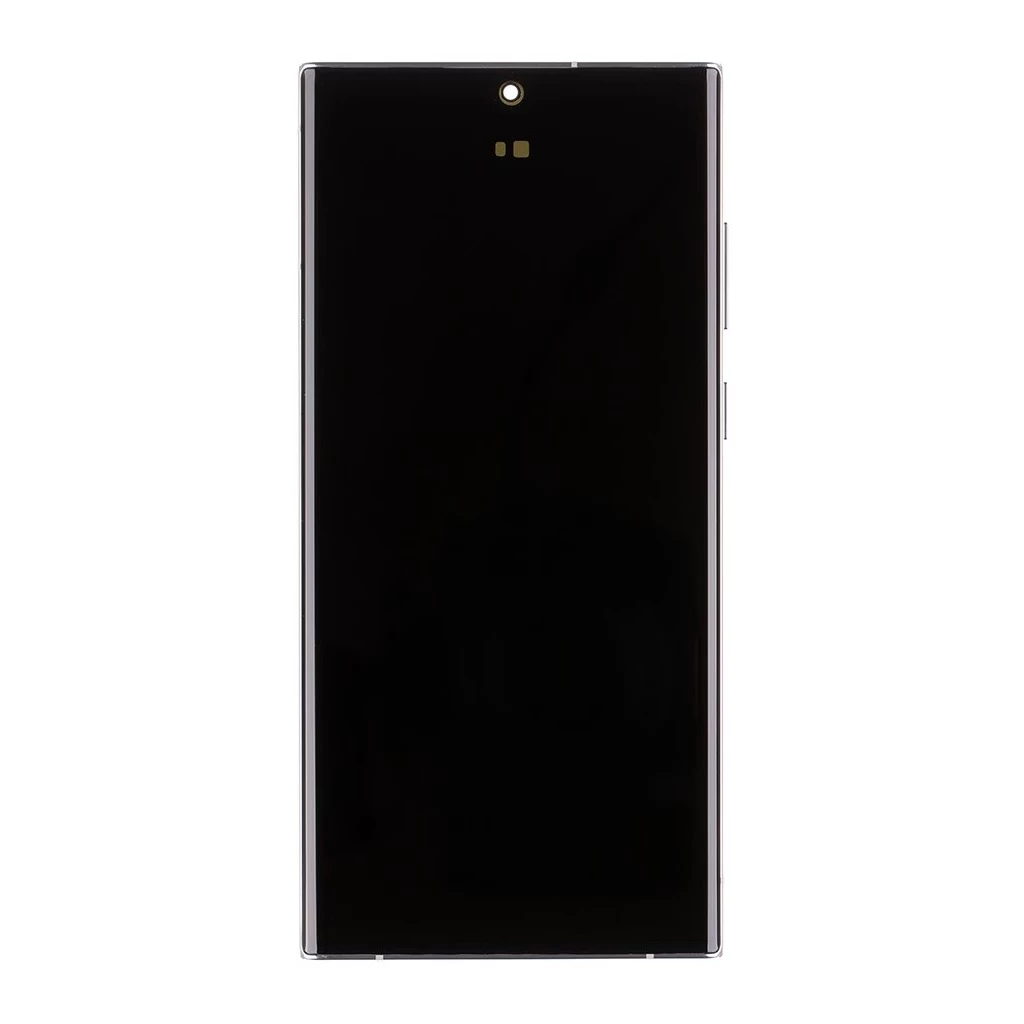 LCD kijelző + érintő egység + tok Samsung S908B Galaxy S22 Ultra készülékhez phantom fehér
