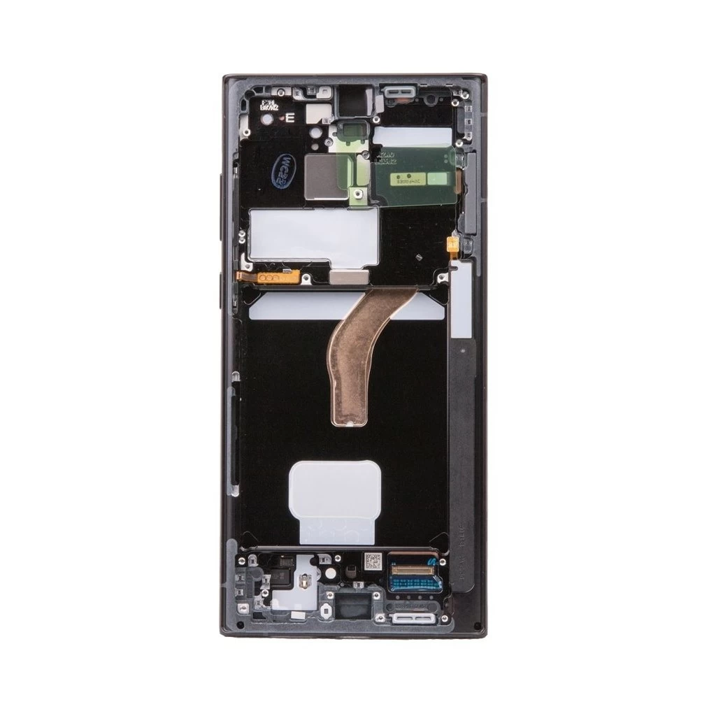 LCD kijelző + érintő egység + előlap Samsung S908B Galaxy S22 Ultra készülékhez fántom grafit (Service Pack)