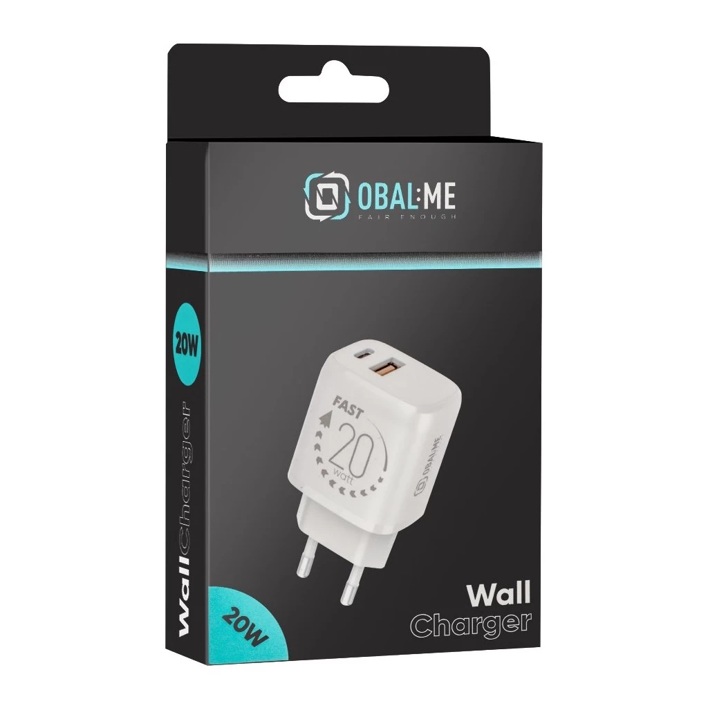 OBAL:ME fali töltő USB-A + USB-C 20W fehér