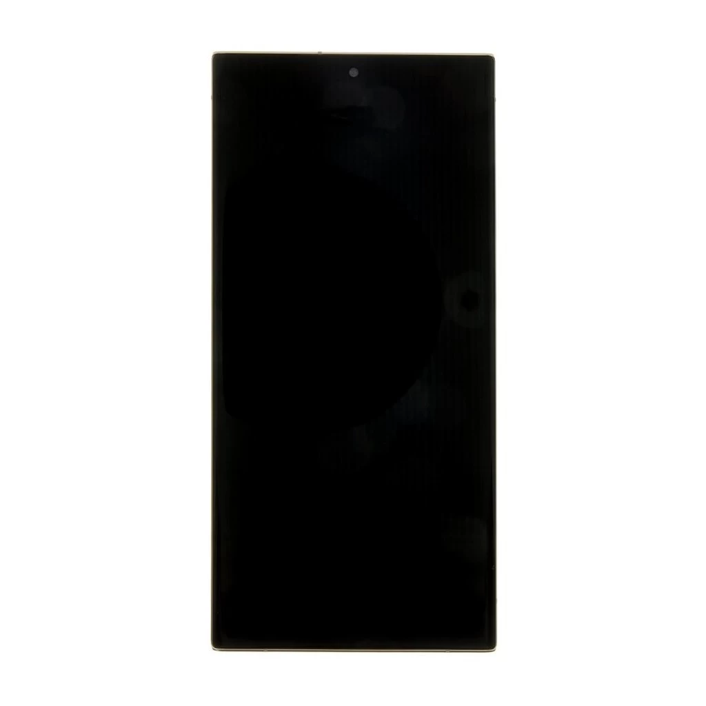LCD kijelző + érintő egység + elülső tok Samsung S918 Galaxy S23 Ultra készülékhez – krém (Service Pack)