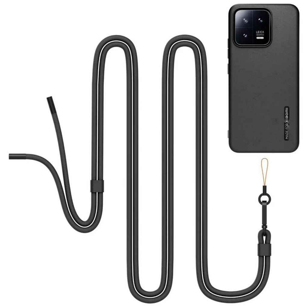 Made for Xiaomi TPU tok nyaklánccal Xiaomi 13 készülékhez fekete