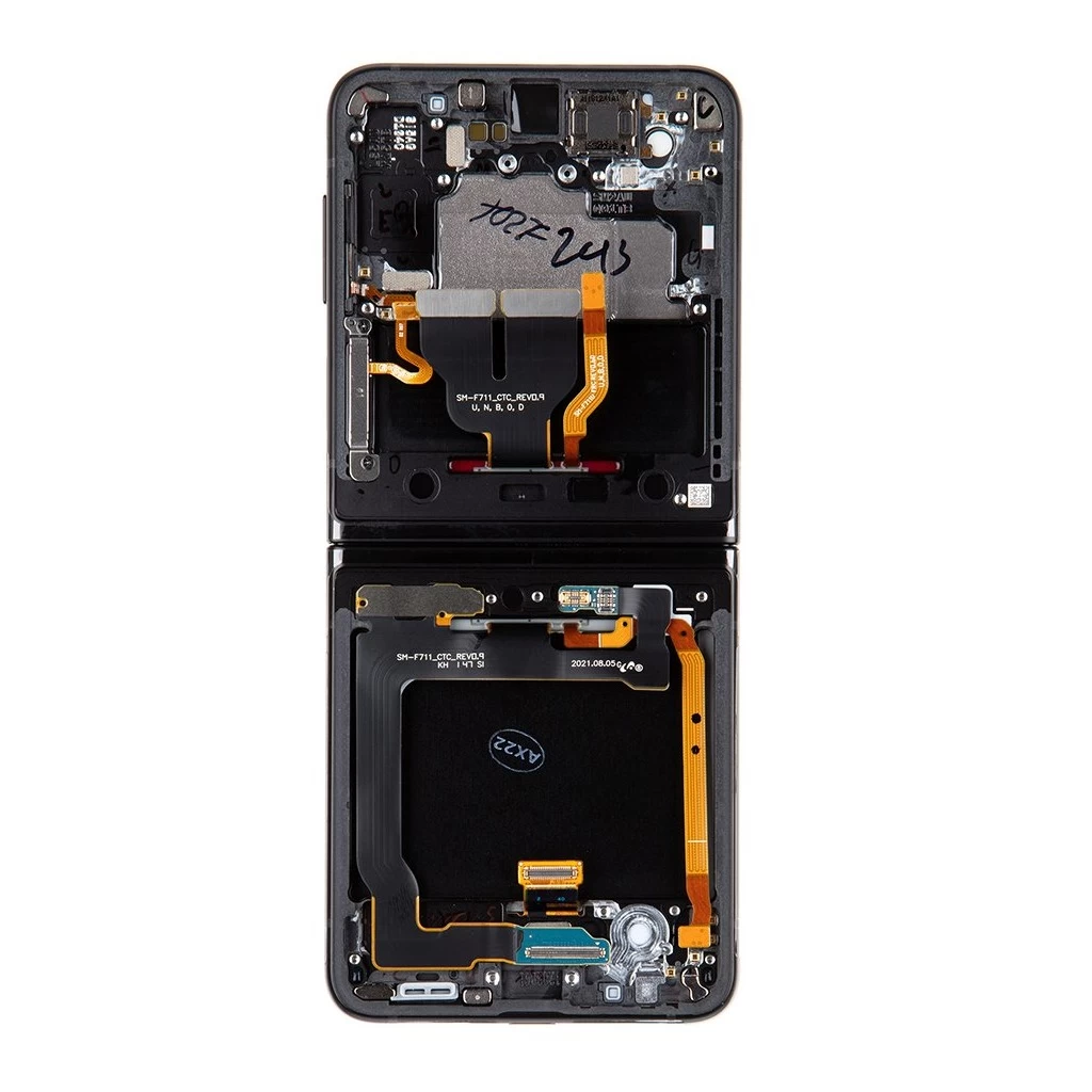 LCD kijelző + érintőegység Samsung F711B Galaxy Z Flip 3 5G készülékhez (Service Pack) fekete