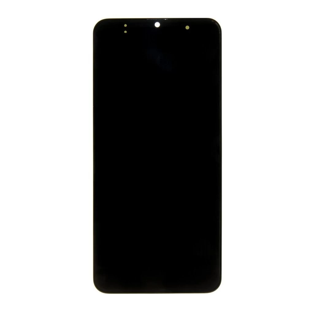 LCD kijelző + érintő egység + elülső tok Samsung A307 Galaxy A30s készülékhez fekete