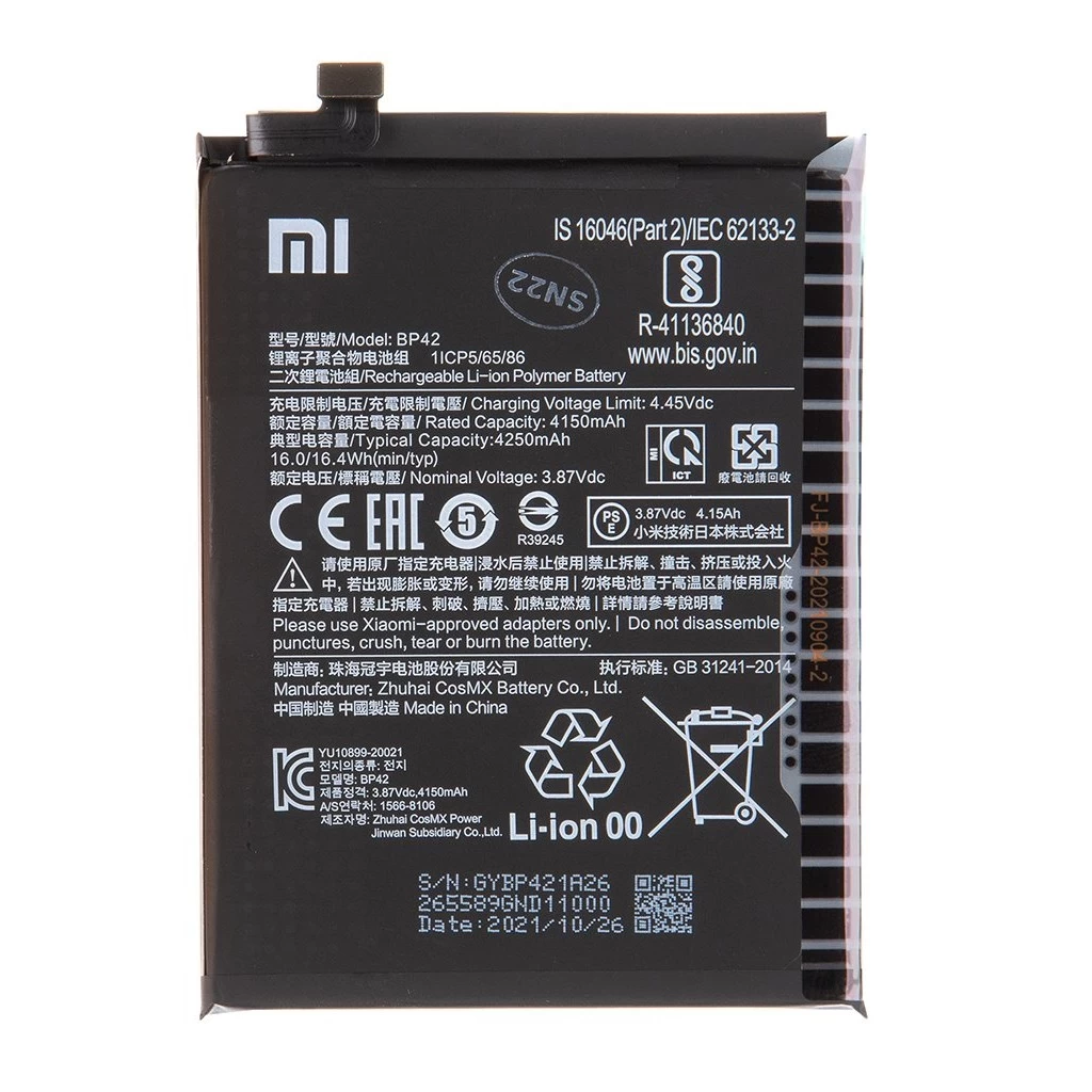 BP42 Xiaomi eredeti akkumulátor 4250mAh (Service Pack)
