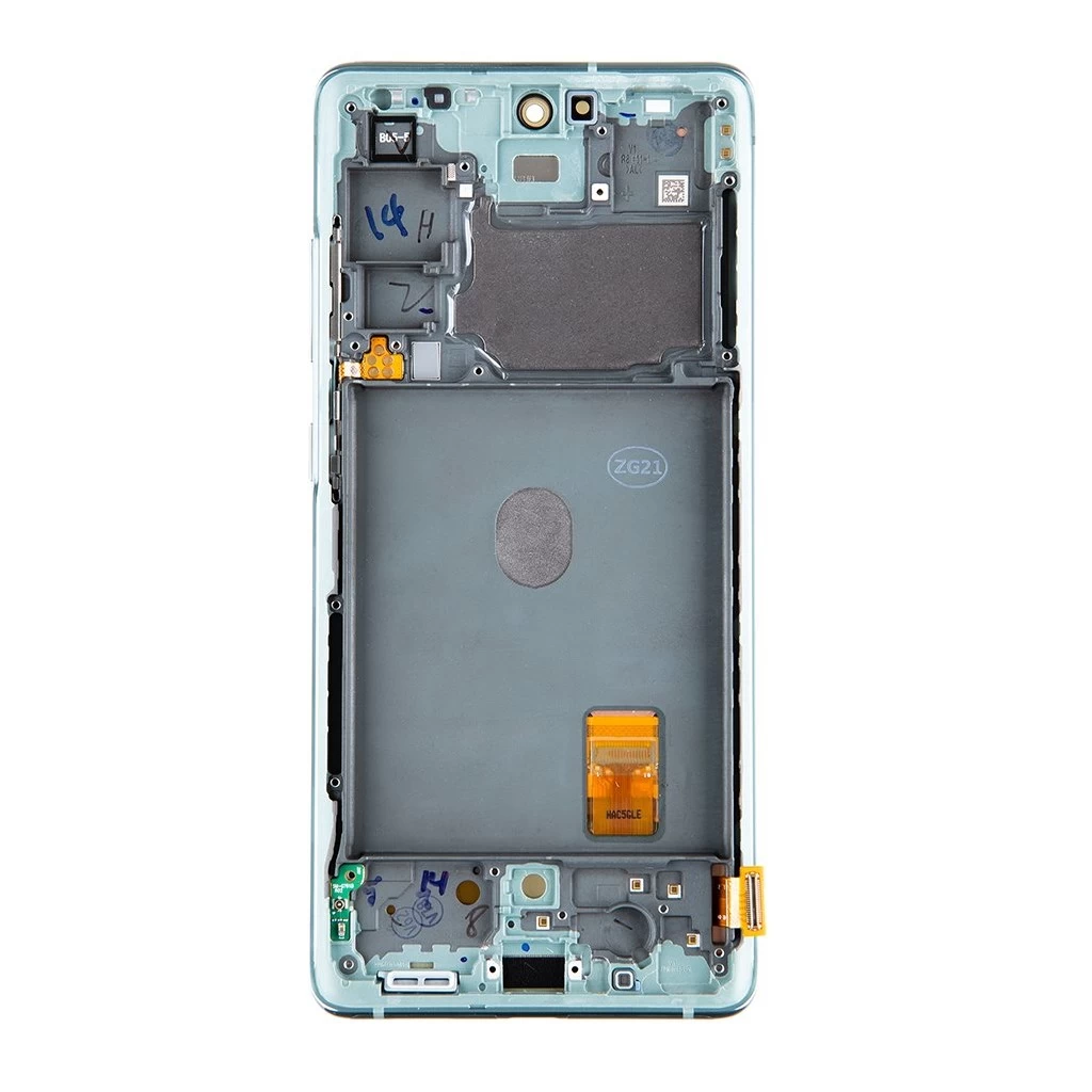 LCD kijelző + érintőegység + elülső burkolat Samsung G781 5G Galaxy S20 FE készülékhez Cloud Mint (Service Pack)