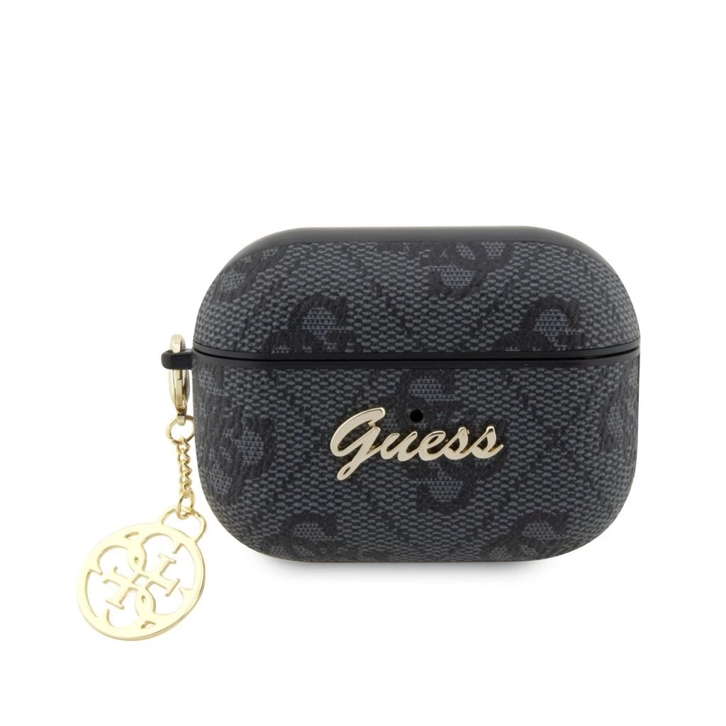 Guess 4G Script PC/PU Charm tok AirPods Pro 2 készülékhez fekete