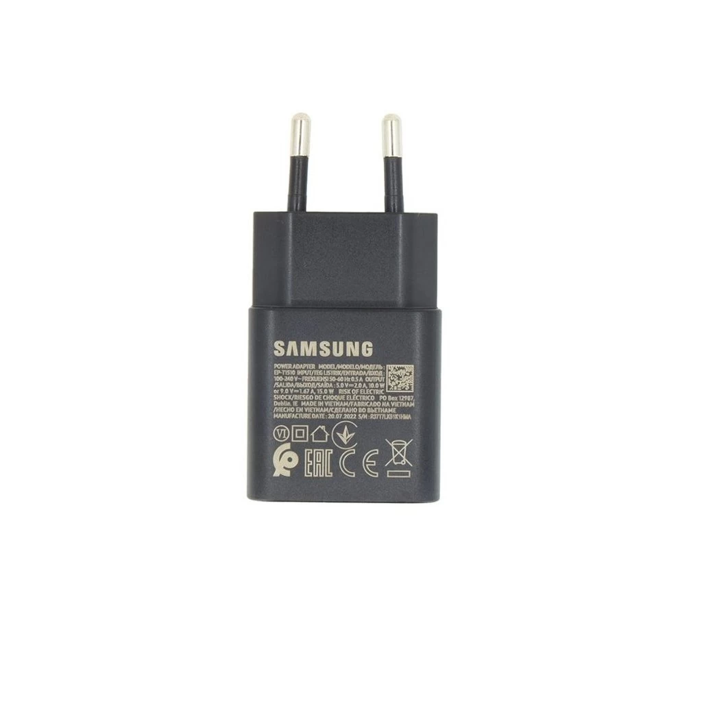 EP-T1510EBE Samsung USB-C 15W utazó töltő fekete – csomagolás nélküli gyártói