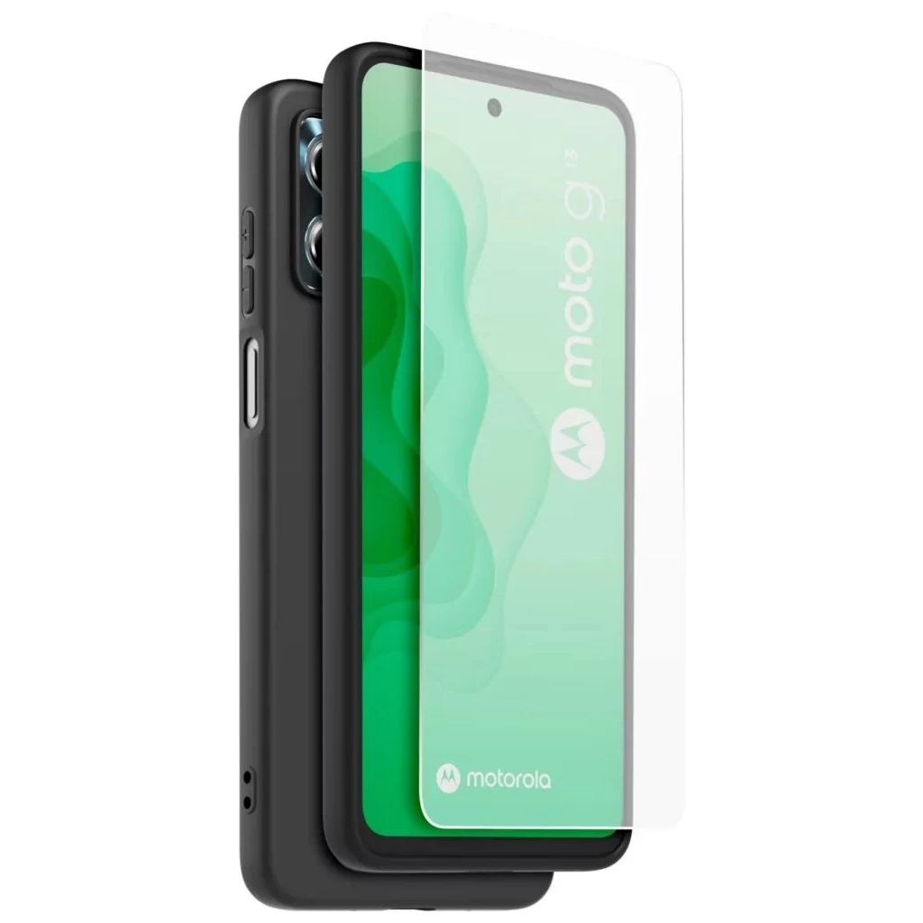 CASR TPU tok + edzett üveg kijelzővédő Motorola G13/G23 készülékhez fekete
