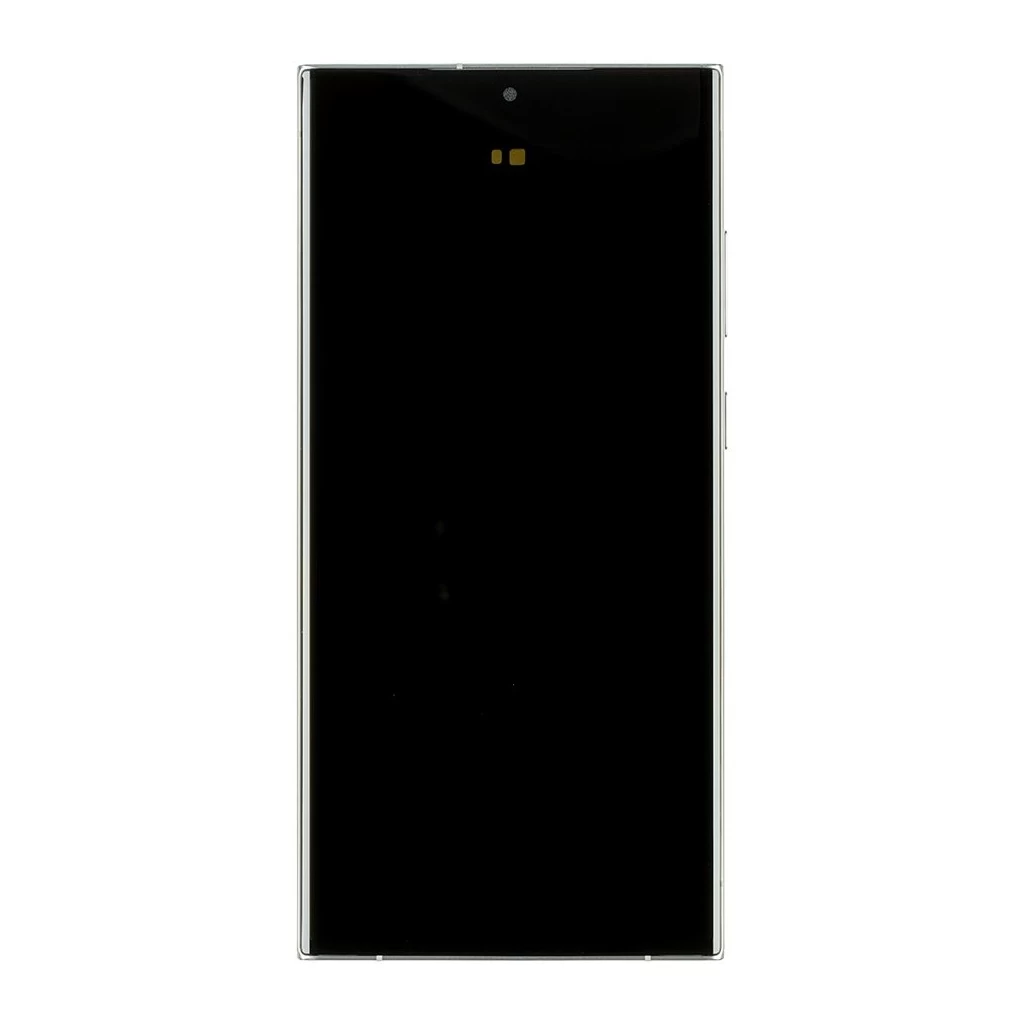 LCD kijelző + érintő modul + elülső burkolat Samsung S918 Galaxy S23 Ultra készülékhez, limezöld/égkék (Service Pack)