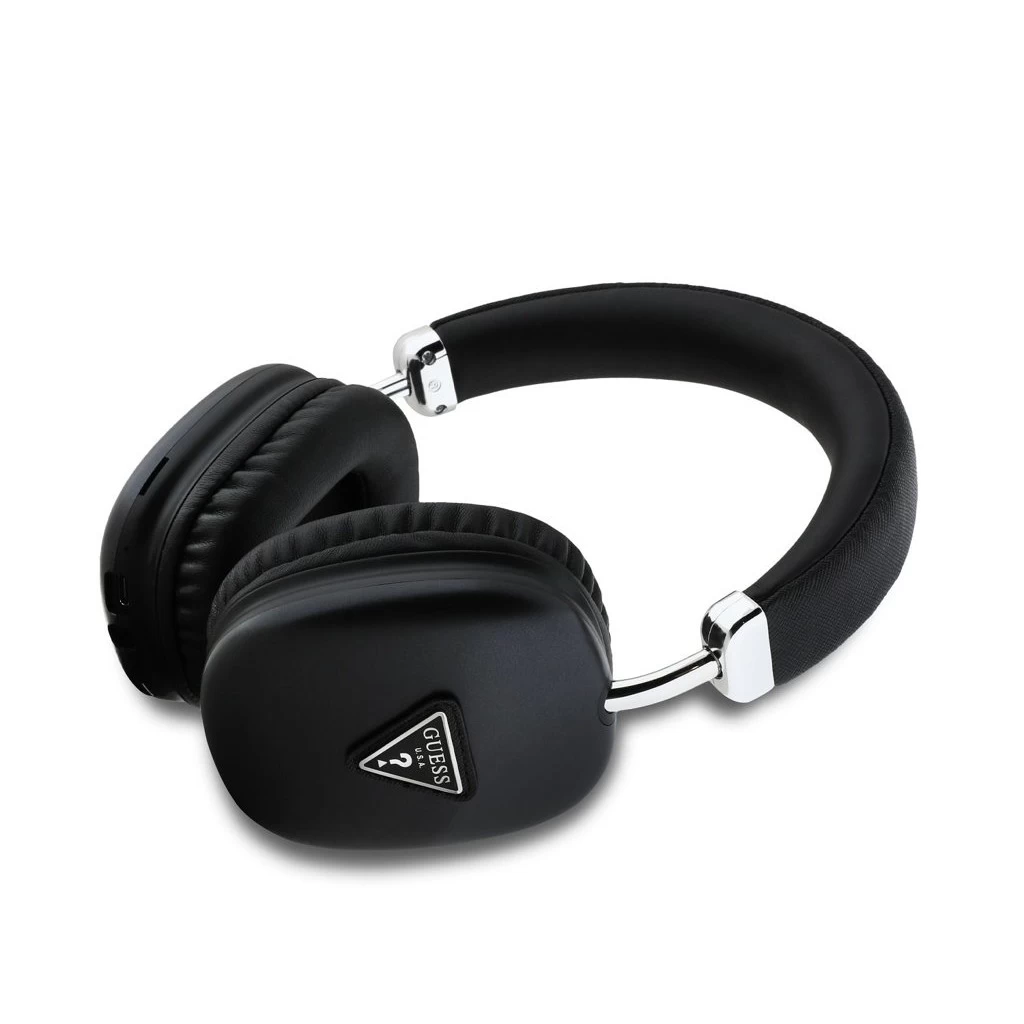 Guess Saffiano PU Leather Triangle Logo Vezeték nélküli Fejhallgató fekete