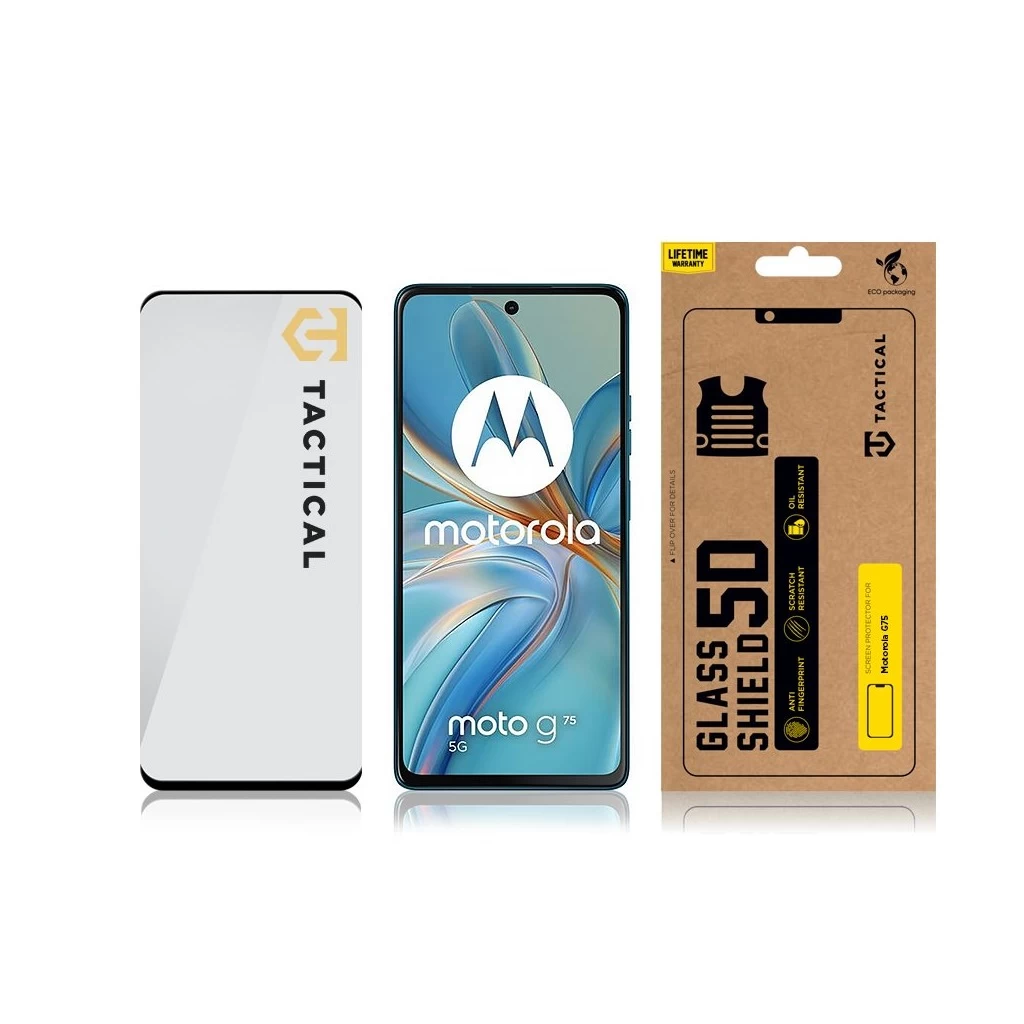 Tactical Glass Shield 5D Motorola G75 készülékhez fekete