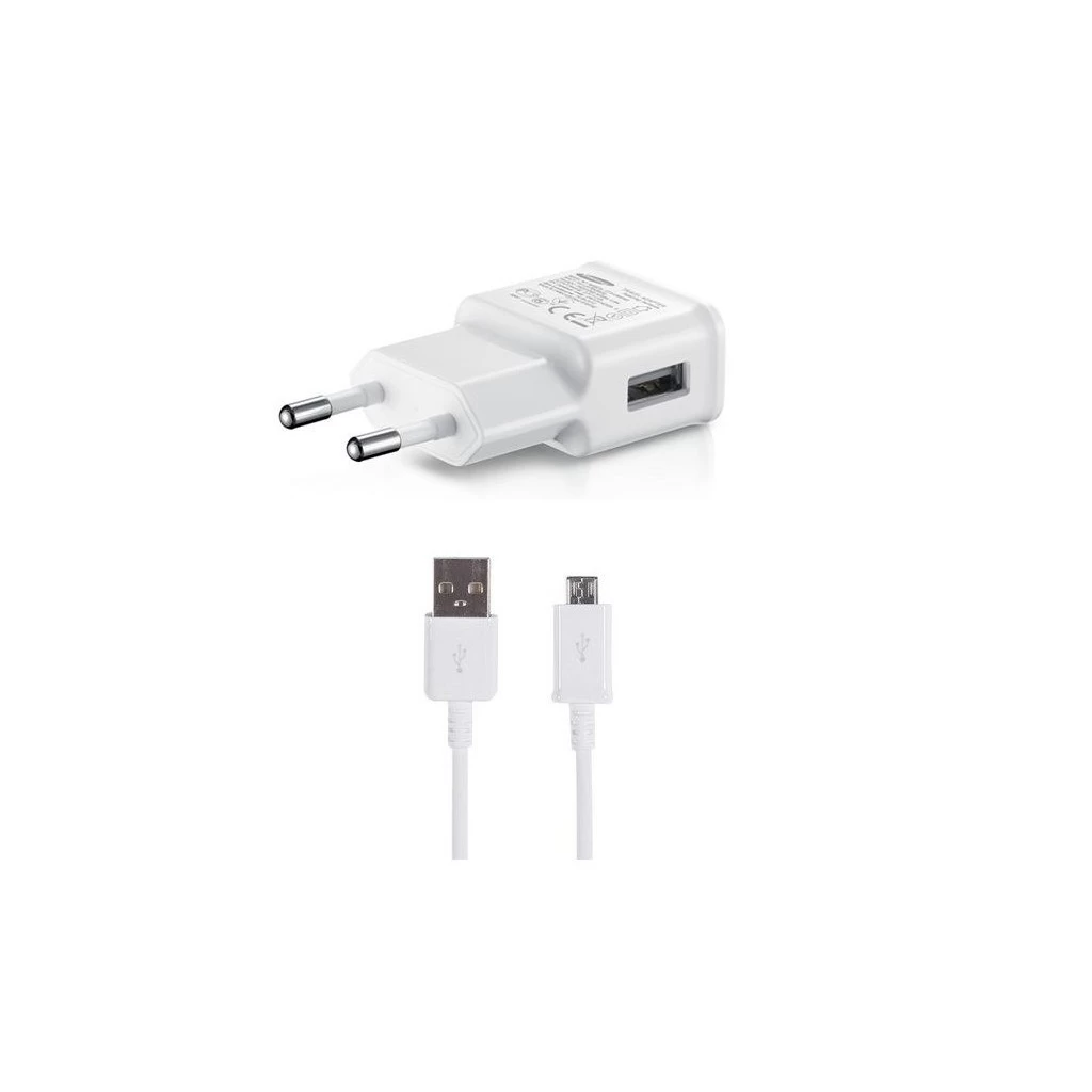 EP-TA200EWE + ECB-DU4EWE Samsung 15W utazó töltő + microUSB adatkábel fehér – csomagolás nélküli gyártói