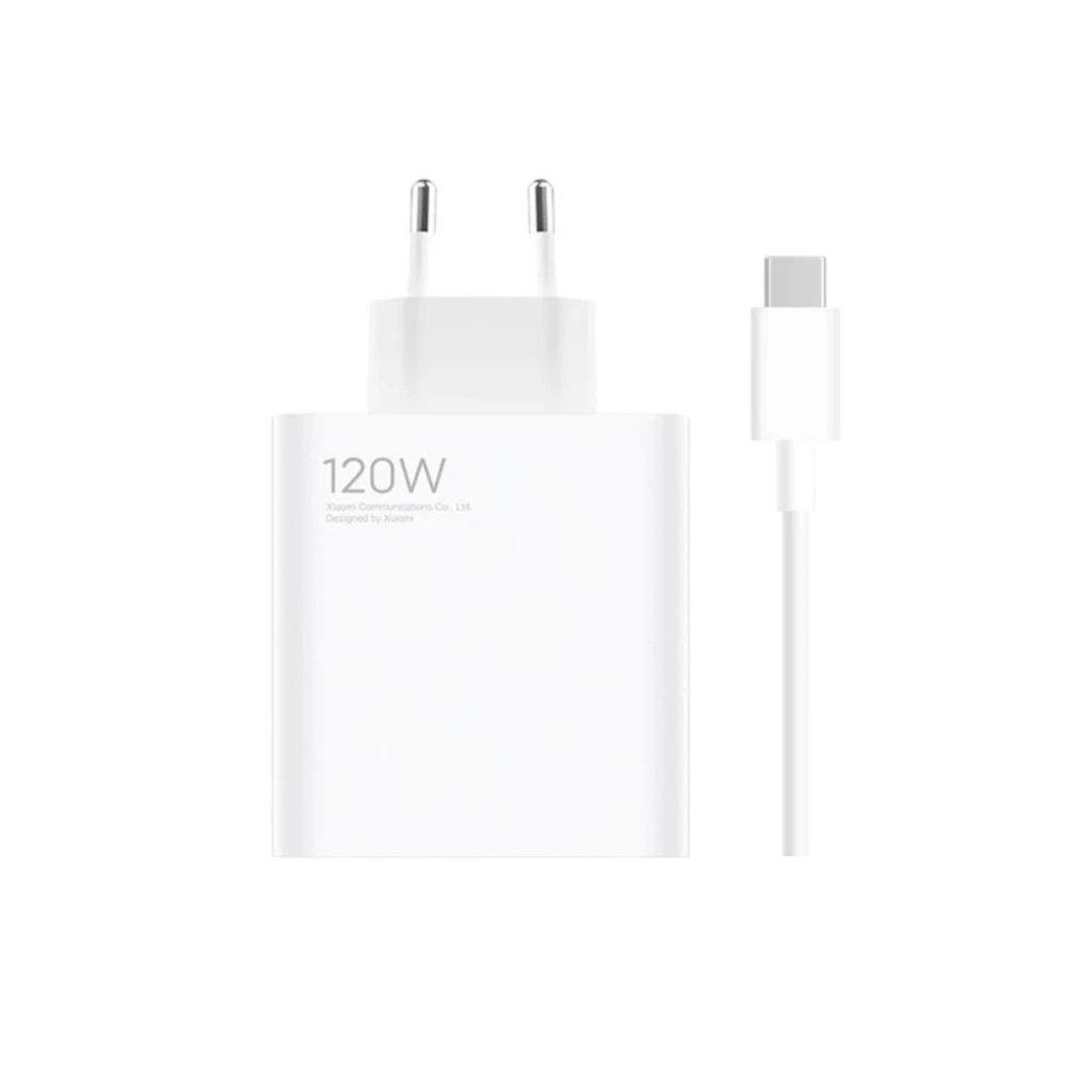 Xiaomi MDY-13-EE USB-A 120W töltő + USB-C 6A adatkábel fehér – csomagolás nélküli gyári