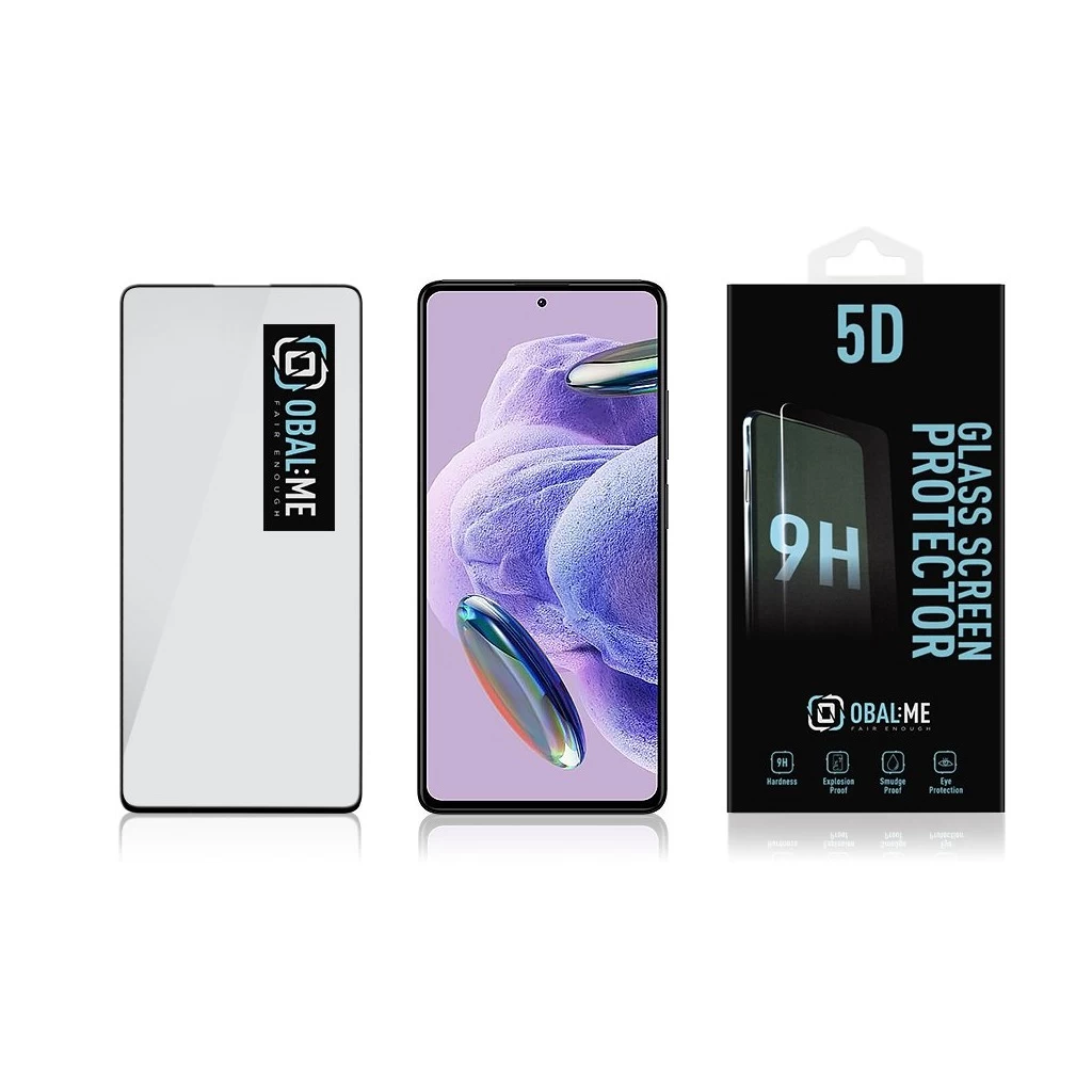 OBAL:ME 5D üveg kijelzővédő Xiaomi Redmi Note 12 Pro+ 5G készülékhez fekete