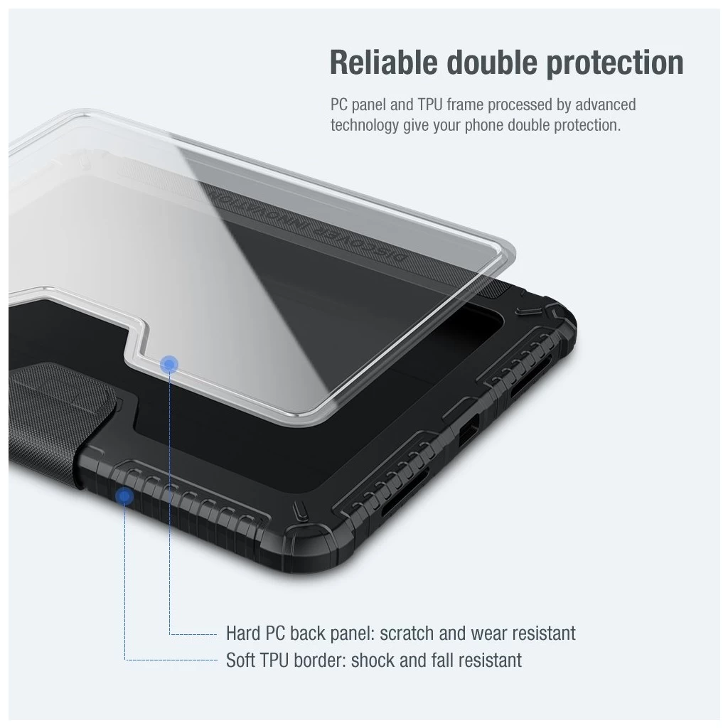 Nillkin Bumper PRO védőtok állvánnyal iPad 10.9 2022/11 2025 készülékhez zafírkék