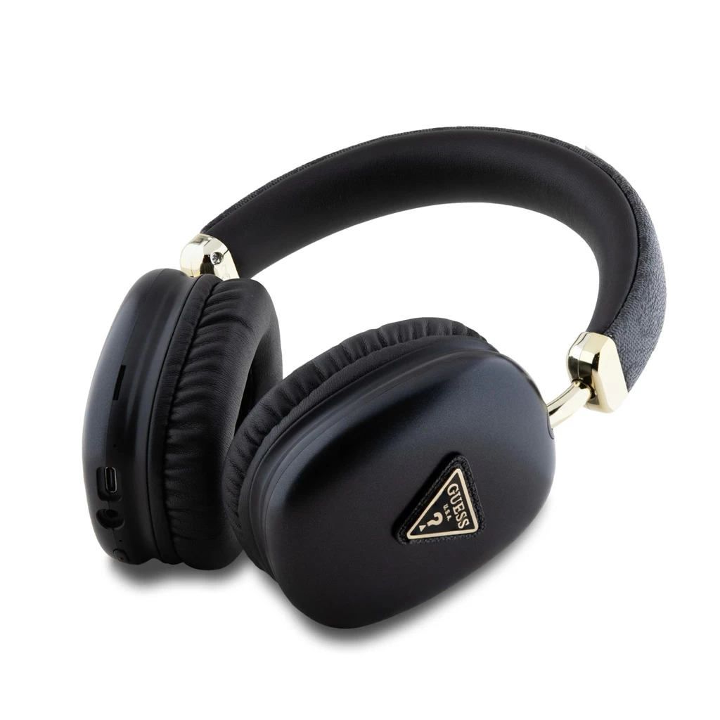 Guess PU Leather 4G Triangle Logo vezeték nélküli fejhallgató fekete