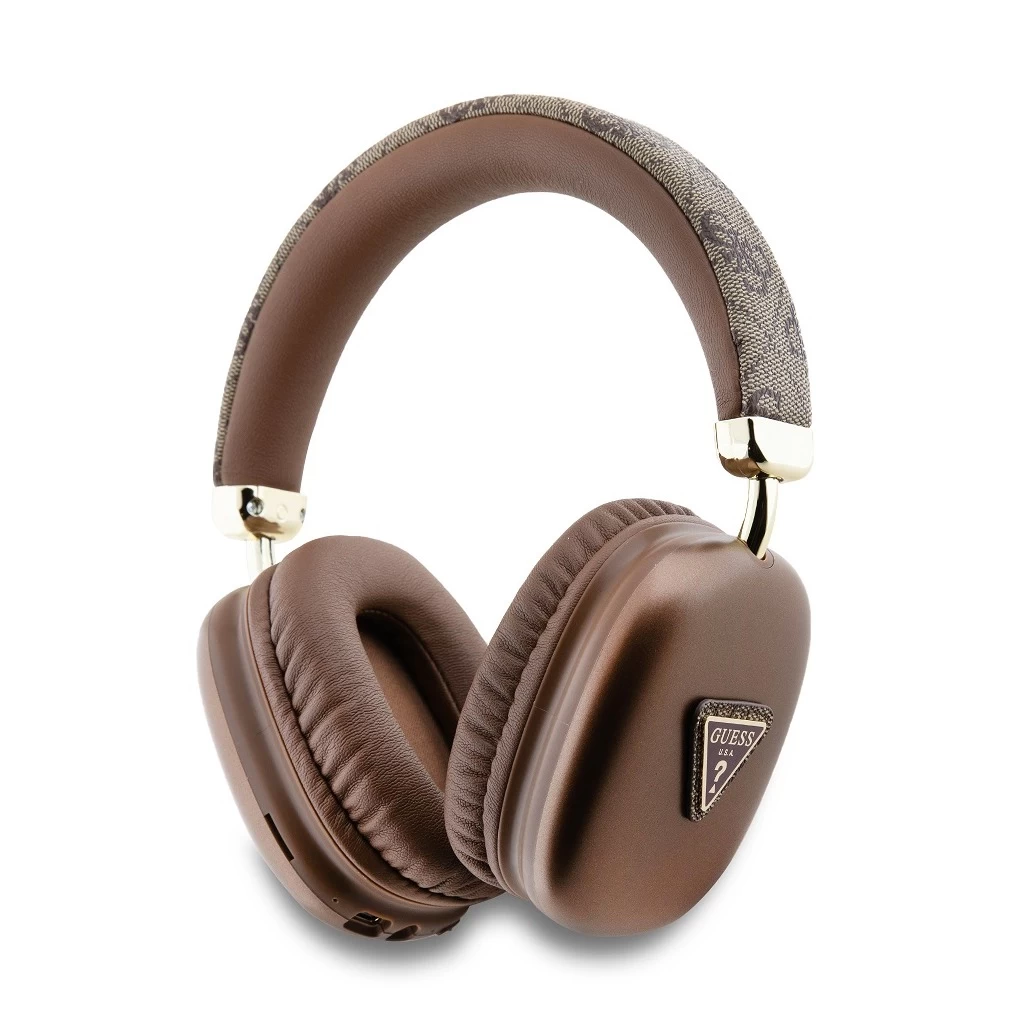 Guess PU Leather 4G Triangle Logo vezeték nélküli fejhallgató barna