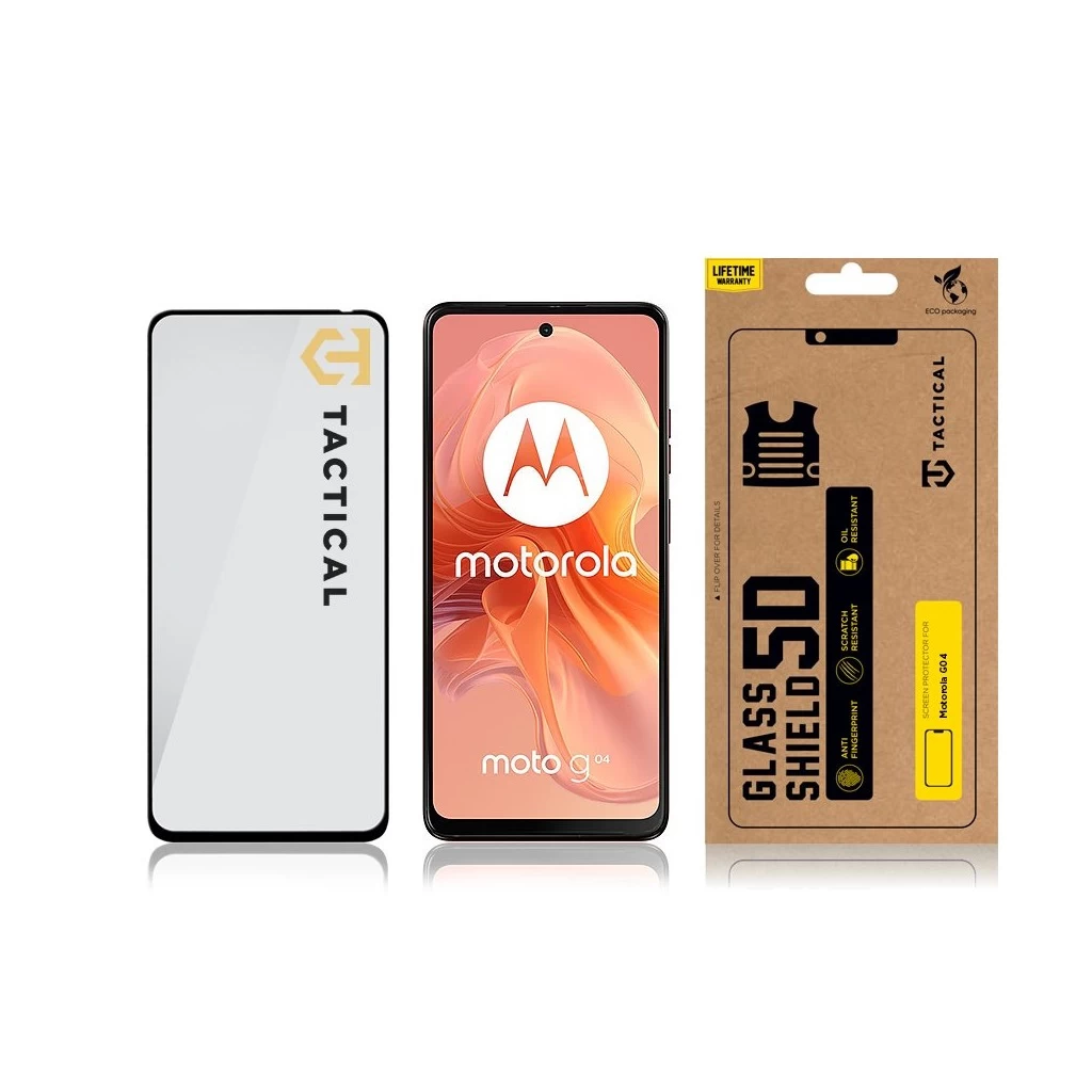 Tactical Glass Shield 5D Motorola G04 készülékhez fekete