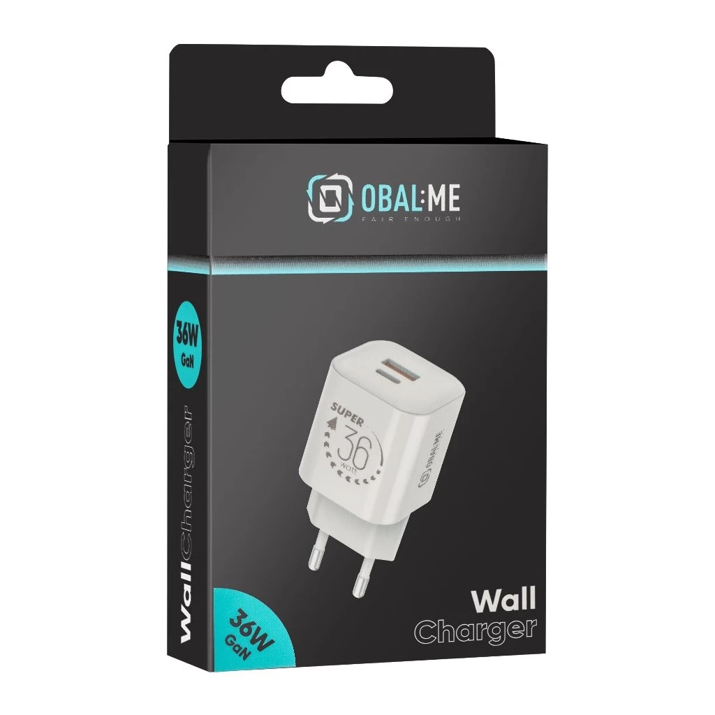 OBAL:ME GaN fali töltő USB-A + USB-C 36W fehér