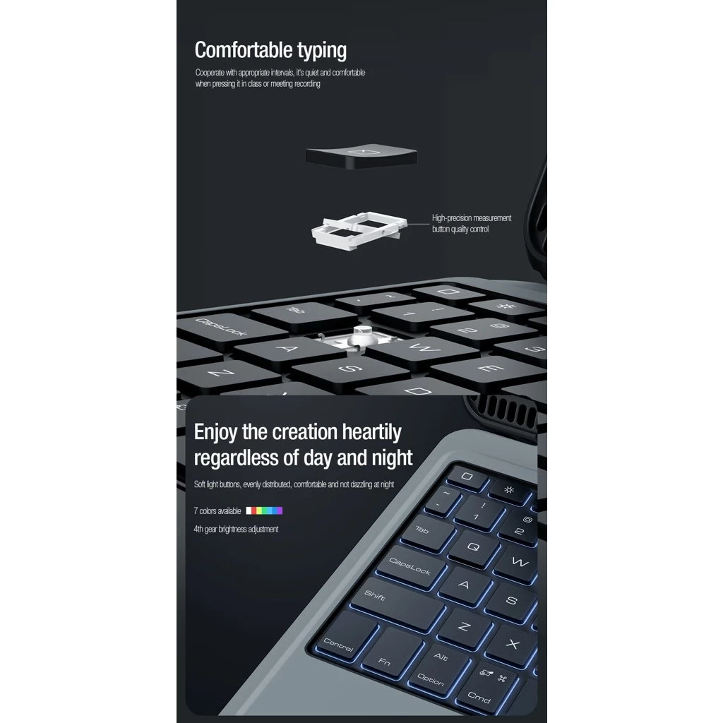 Nillkin Bumper Combo billentyűzetes tok (Backlit Version) iPad 10.9 2022/11 2025 készülékhez fekete