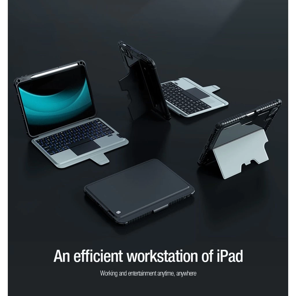 Nillkin Bumper Combo billentyűzetes tok (Backlit Version) iPad 10.9 2022/11 2025 készülékhez fekete