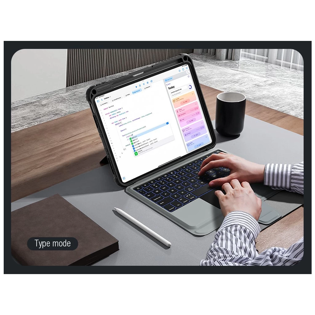 Nillkin Bumper Combo billentyűzetes tok (Backlit Version) iPad 10.9 2022/11 2025 készülékhez fekete