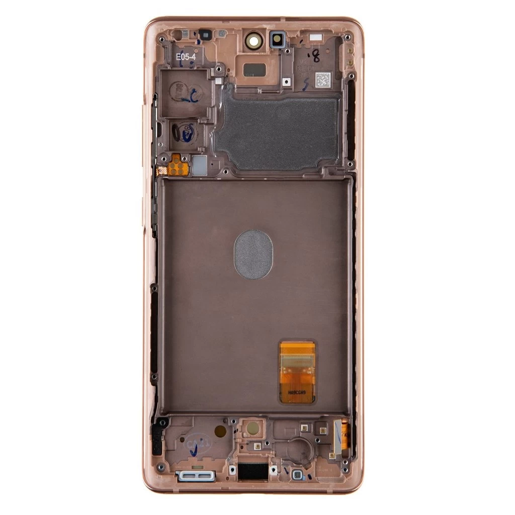 LCD kijelző + érintőpanel + elülső burkolat Samsung G780 4G Galaxy S20 FE Cloud Orange készülékhez (Service Pack)