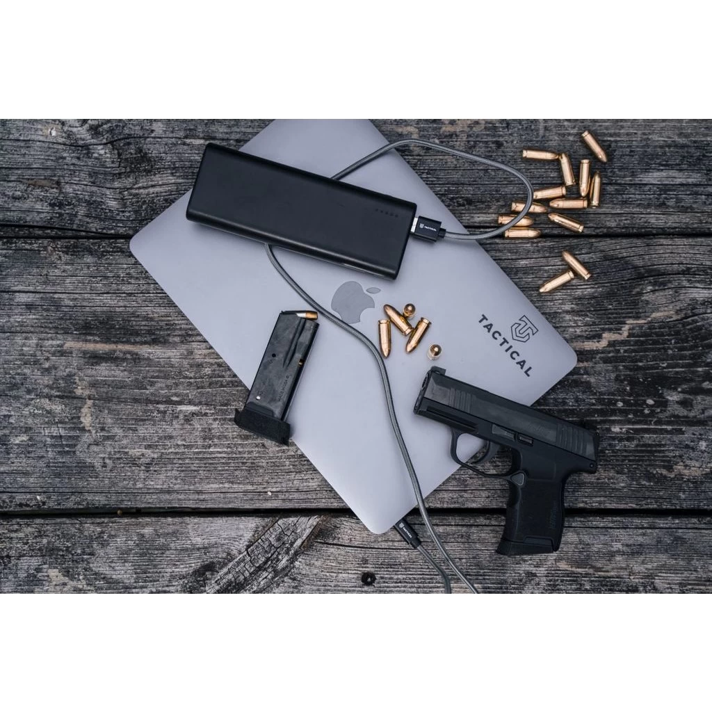 Tactical Fast Rope Kevlar kábel USB-C/USB-C 100W 20V/5A 0.3m szürke