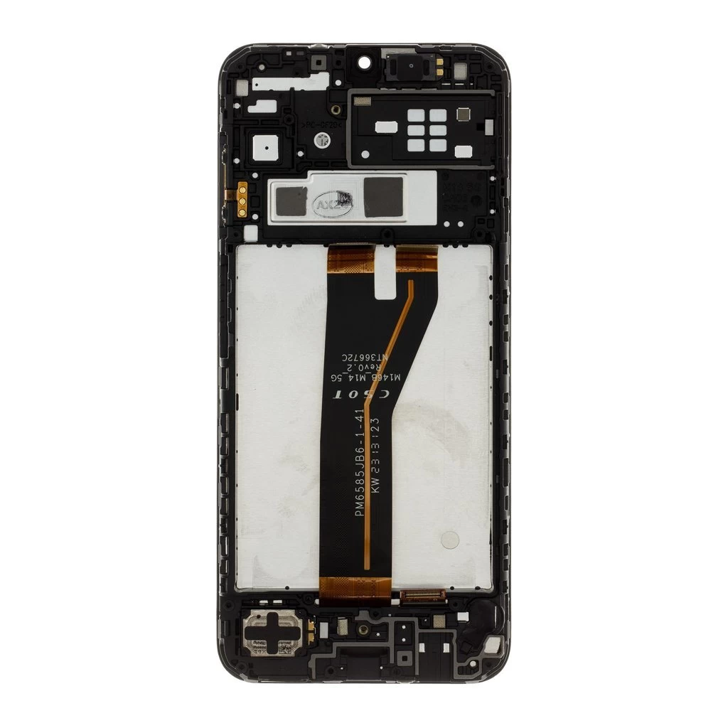 LCD kijelző + érintőegység Samsung M146B Galaxy M14 5G készülékhez fekete (Service Pack)