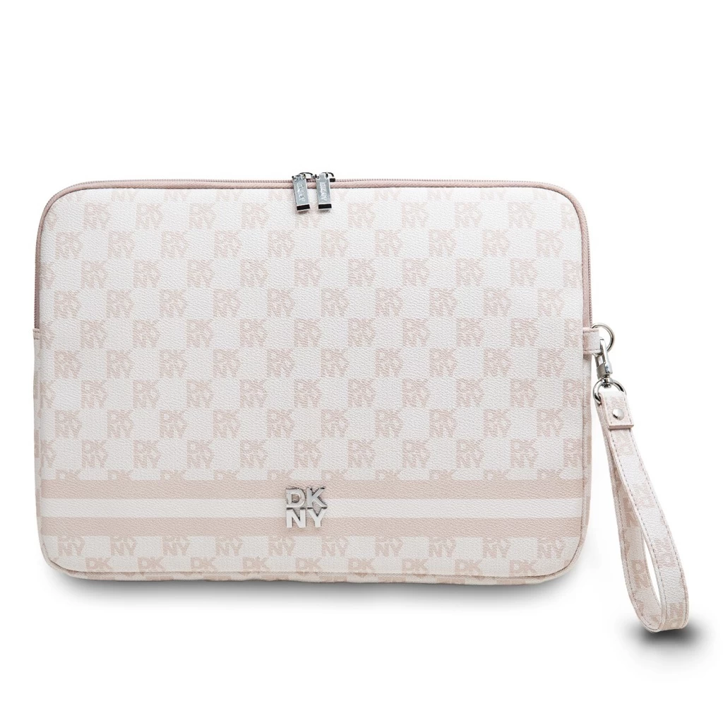 DKNY PU Leather Checkered Pattern and Stripe laptop tok 13/14″ rózsaszín