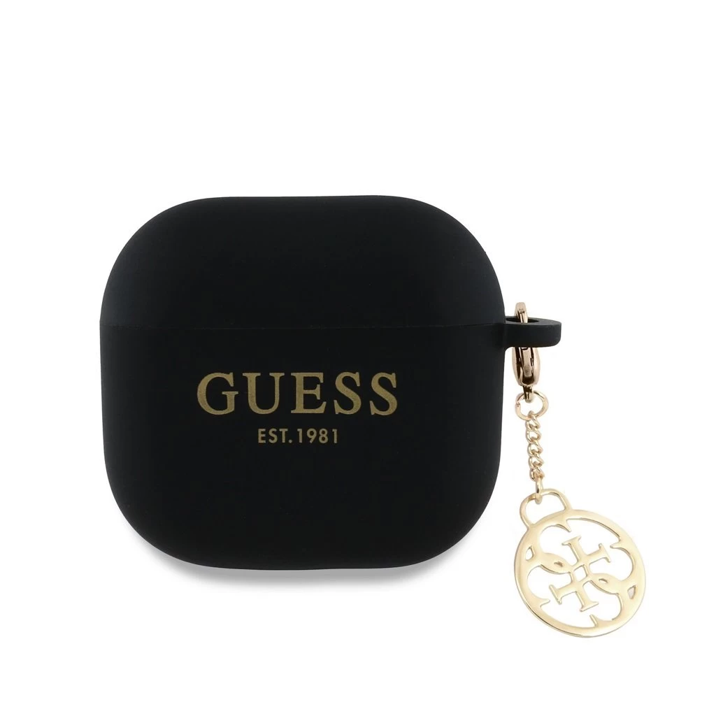 Guess 4G Charm szilikon tok AirPods 4 készülékhez fekete