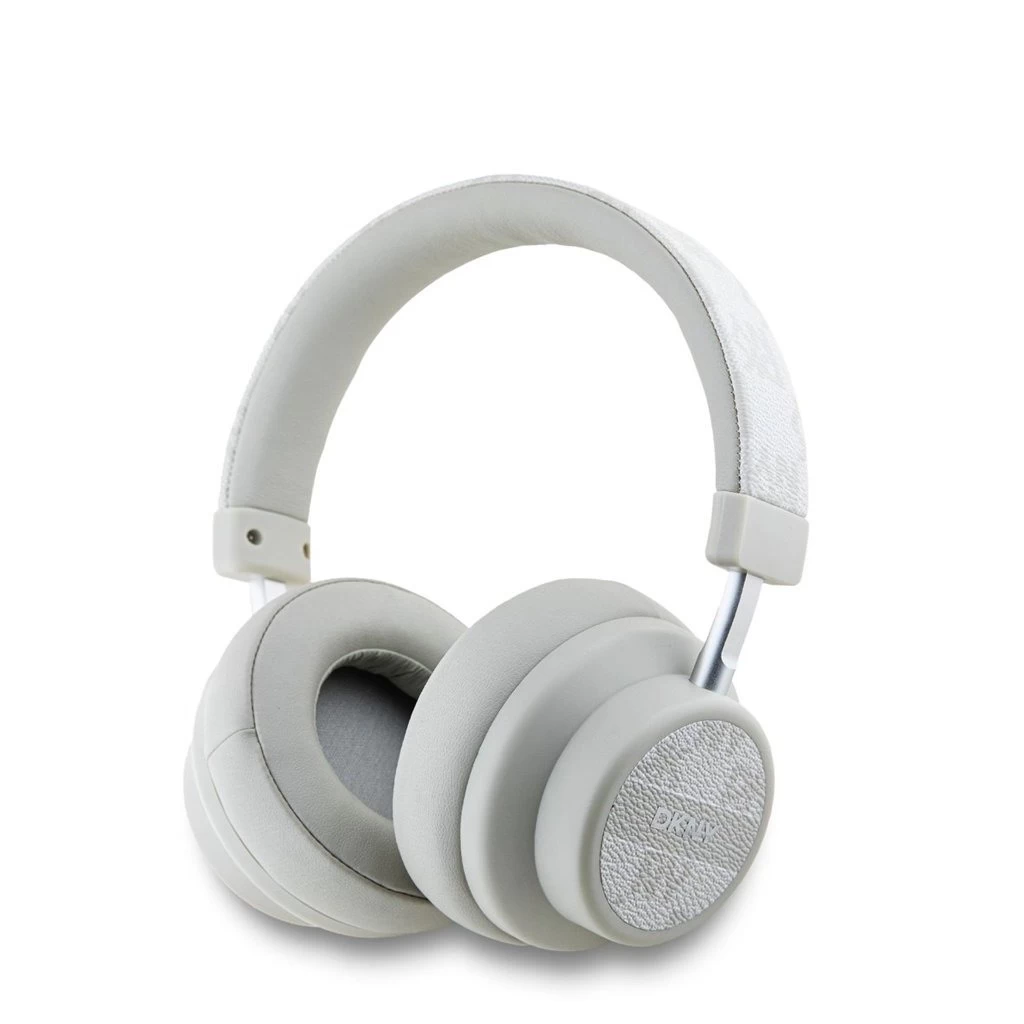 DKNY PU bőr Checkered Pattern vezeték nélküli fejhallgató gyöngyfehér DKNY PU bőr Checkered Pattern vezeték nélküli fejhallgató gyöngyfehér