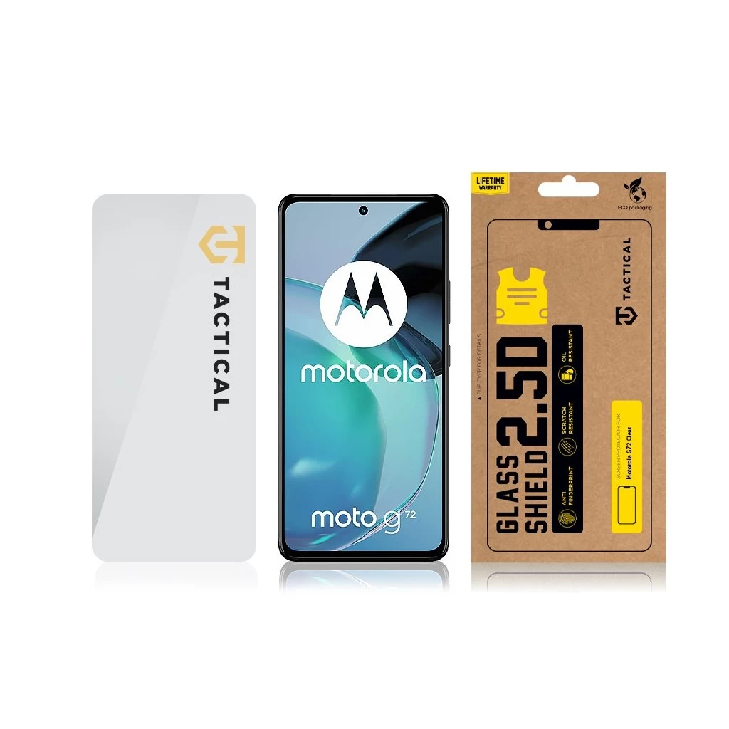 Tactical Glass Shield 2.5D Motorola G72 készülékhez átlátszó