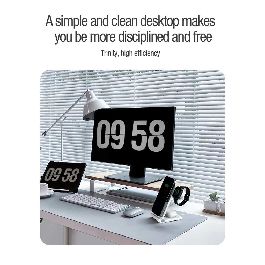 Nillkin PowerTrio 3in1 Vezeték nélküli töltő MagSafe Apple Watch készülékhez fehér (MFI)