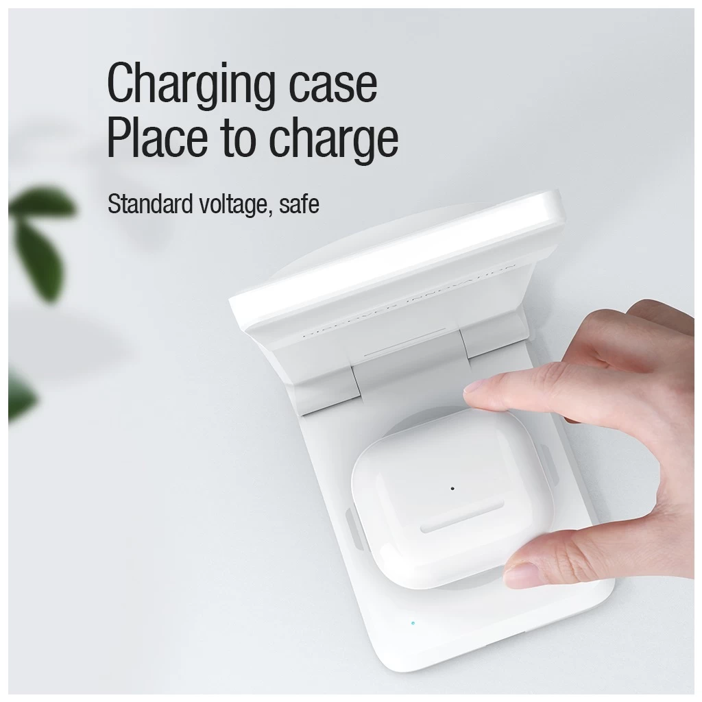 Nillkin PowerTrio 3in1 Vezeték nélküli töltő MagSafe Apple Watch készülékhez fehér (MFI)