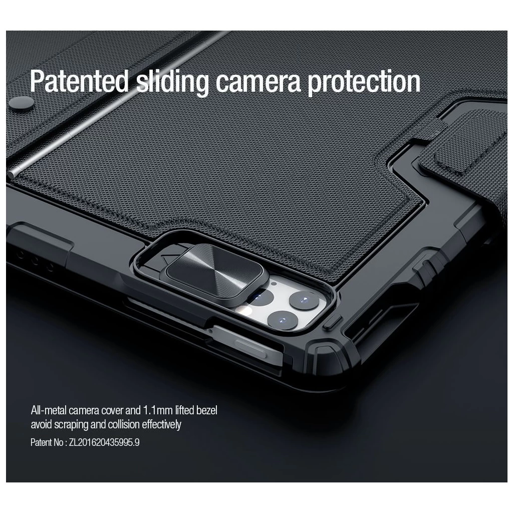 Nillkin Bumper Combo billentyűzetes tok (Backlit Version) iPad Pro 12.9 (2020/2021/2022) és iPad Air 13 (2024/2025) készülékhez fekete